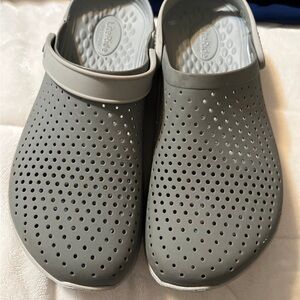 CROCS Men's Gray Perforated crocs 10 men, 12 women